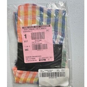 J.Crew Rainbow Gingham Bandana Scarf Headband Hair Accessory Multi OLD STOCK